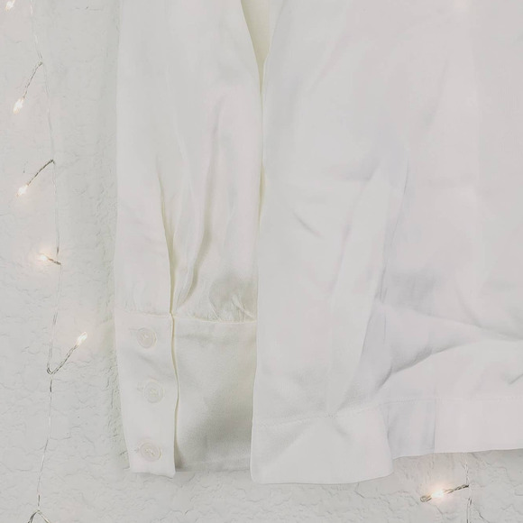 Sandro Paris Mirtylles White Floral Lace Viscose Satin Blouse NWT Small NEW Ecru - Picture 10 of 16